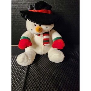 Best Made Toys 7" Snowman Black Hat, Red Mittens, Scarf, Stuffed Animal Toy
